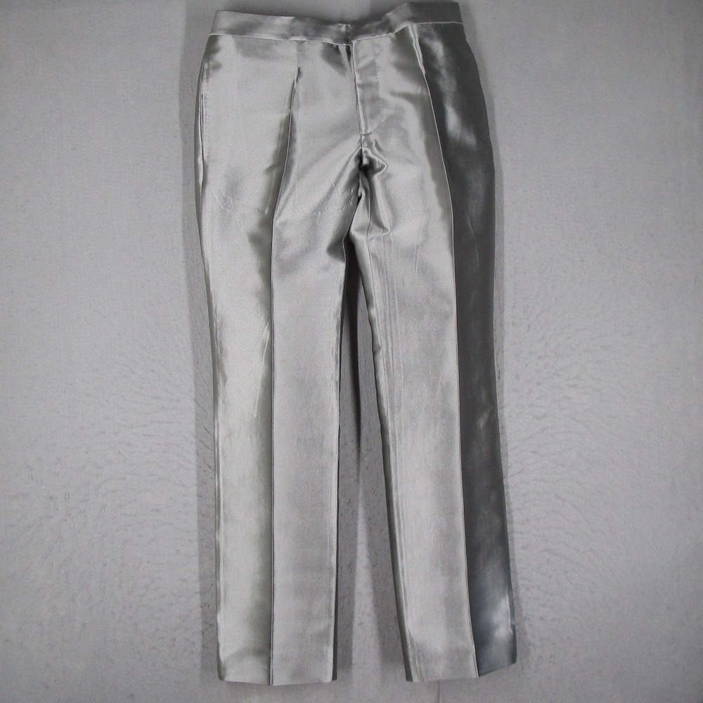Balenciaga Paris Suit Mens 48 IT Metallic Silver Silk Made in Italy READ* - Picture 2 of 16